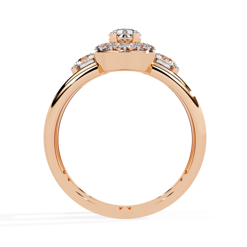 Mira  Pear And Round-Shaped Lab Grown Diamond Ring : ND-RNG-14R-1076-6