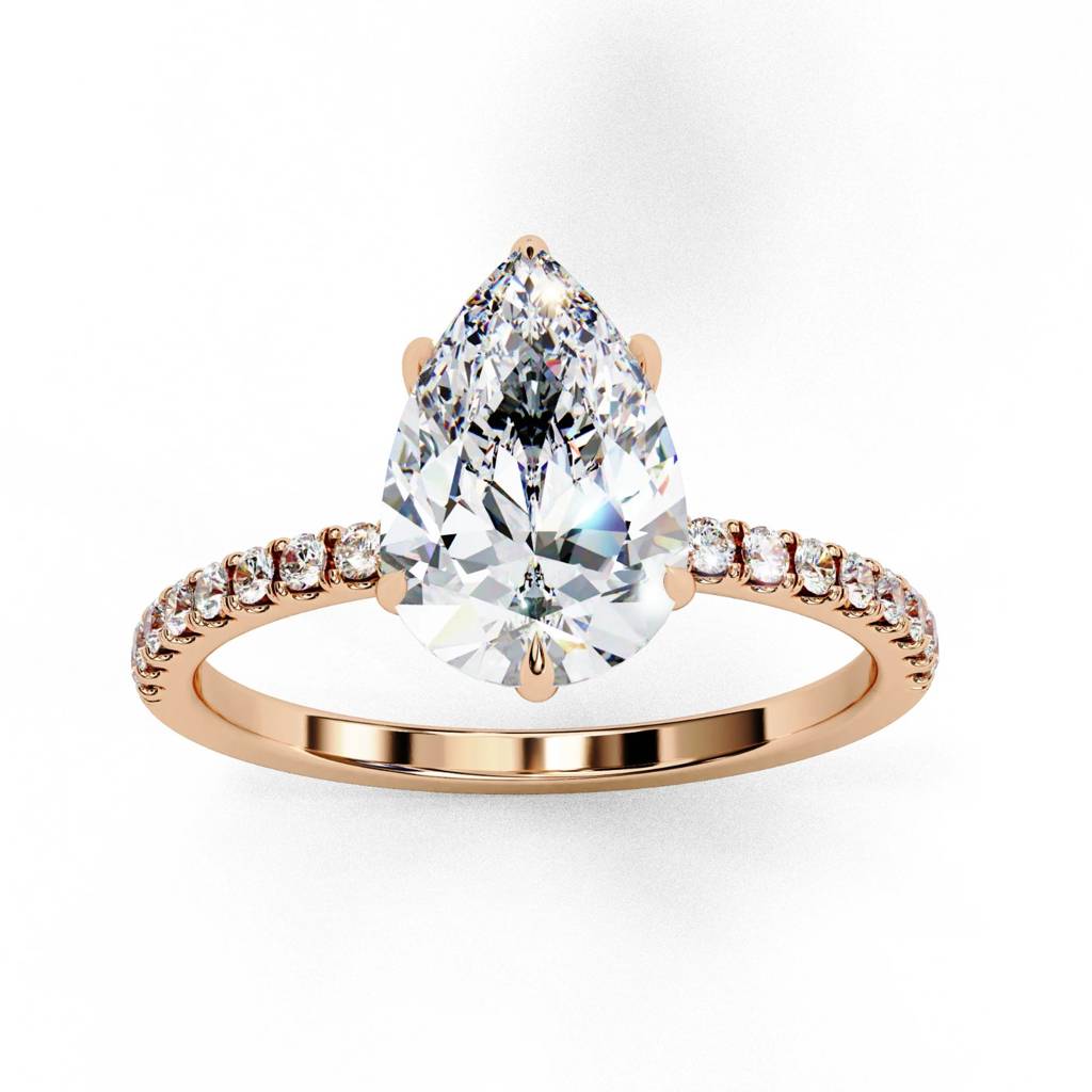 Mira  Pear With Hidden Halo Lab-Grown Diamond Ring : ND-RNG-14R-1082-6