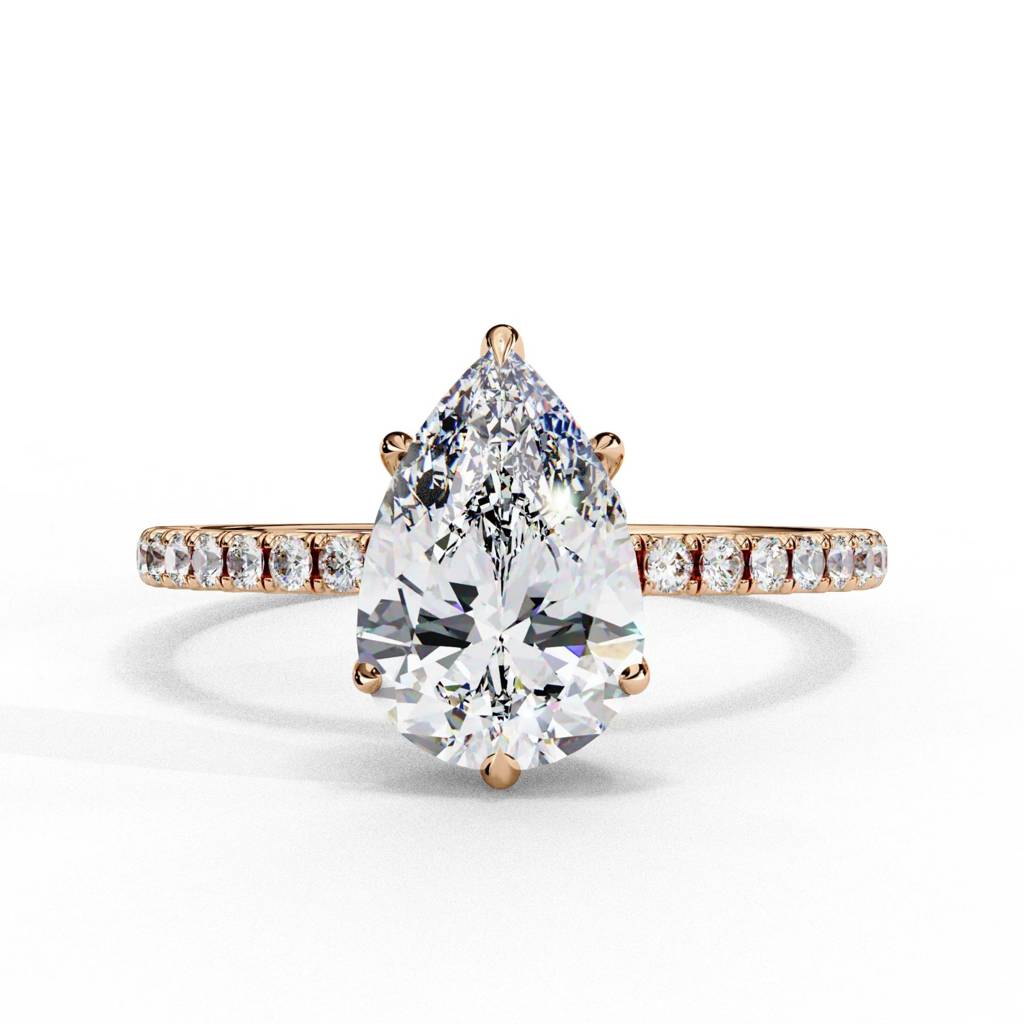 Mira  Pear With Hidden Halo Lab-Grown Diamond Ring : ND-RNG-14R-1082-6
