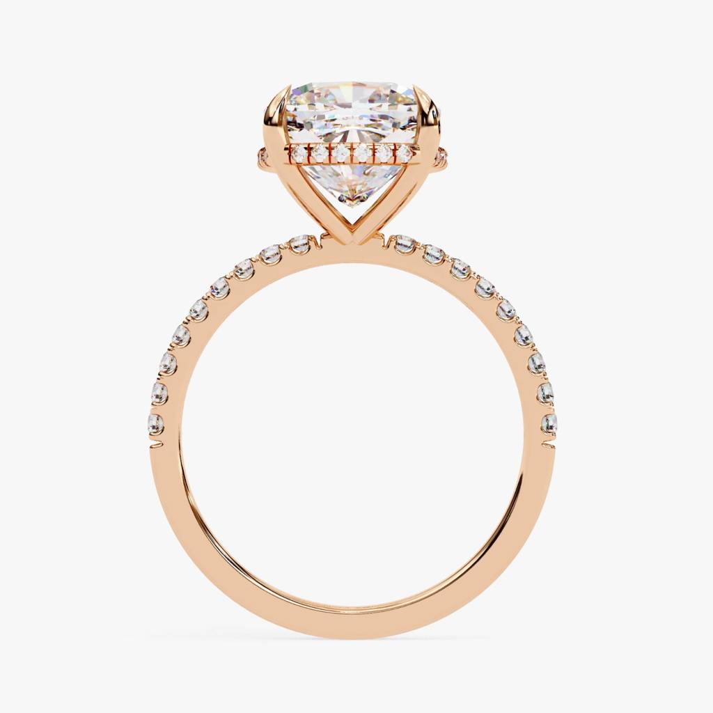 Mira  Trendsetting Cushion-Cut Diamond With Hidden Halo Ring : ND-RNG-14R-1094-6