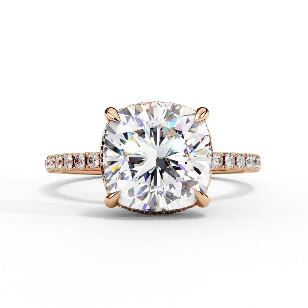 Mira  Trendsetting Cushion-Cut Diamond With Hidden Halo Ring : ND-RNG-14R-1094-6
