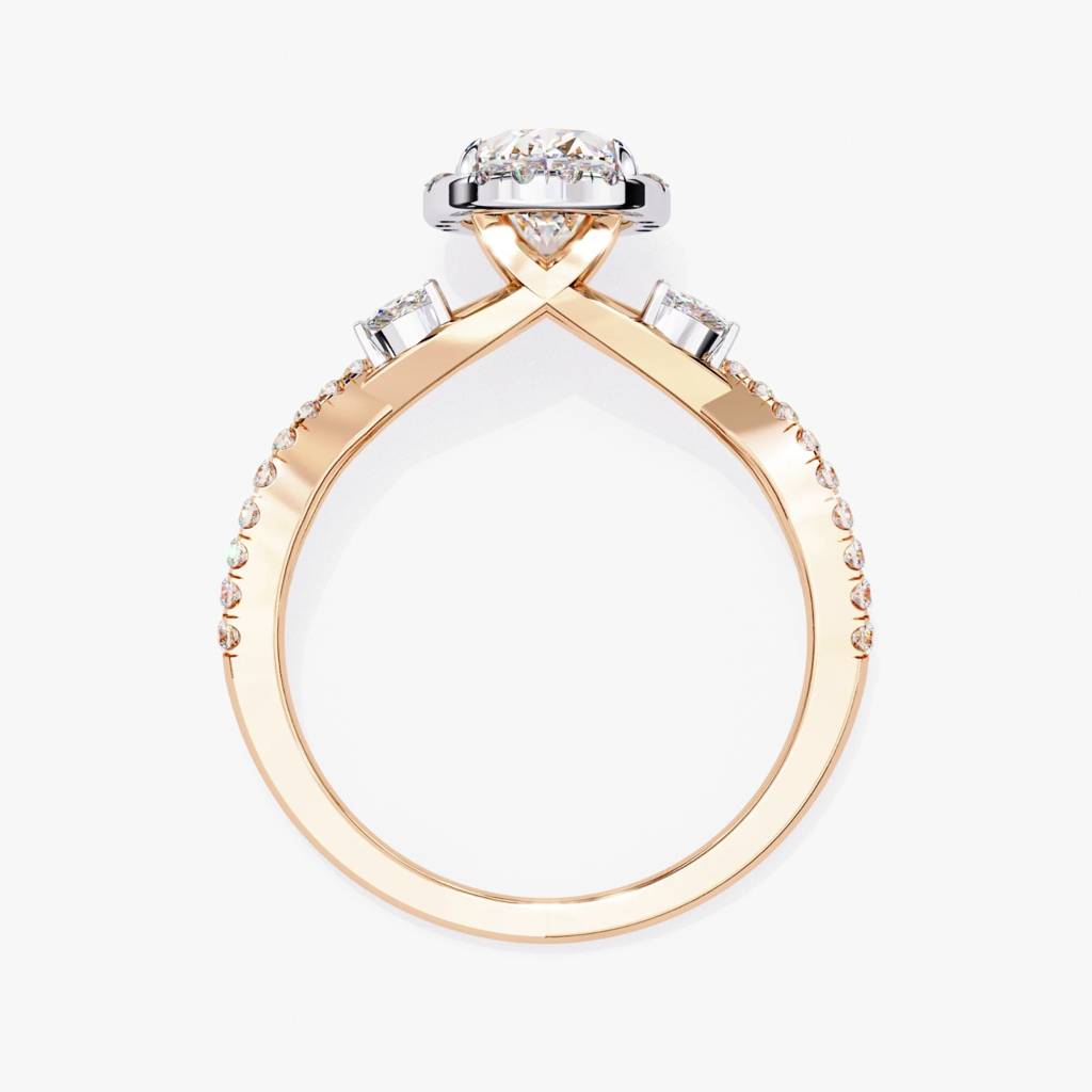 Mira Oval-Cut Diamond Halo Ring With Marquise And Side Accents : ND-RNG-14R-1100-6
