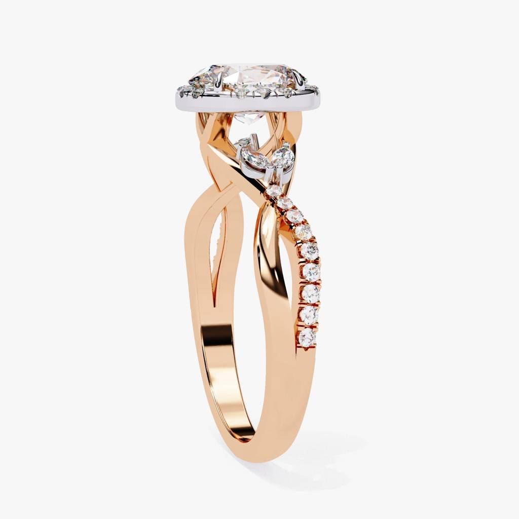 Mira Oval-Cut Diamond Halo Ring With Marquise And Side Accents : ND-RNG-14R-1100-6
