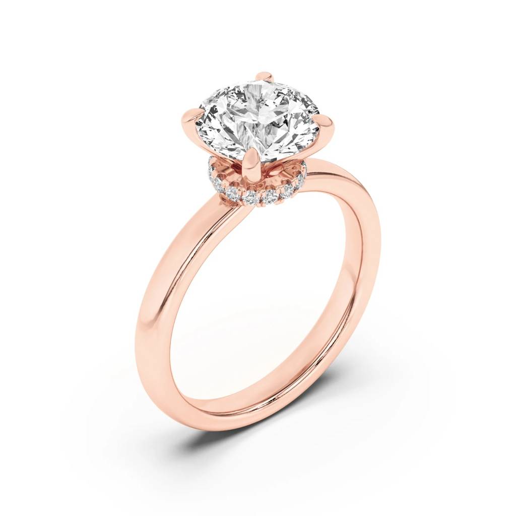 Mirage  Round With Hidden Halo Lab-Grown Diamond Ring : ND-RNG-14R-1118-6