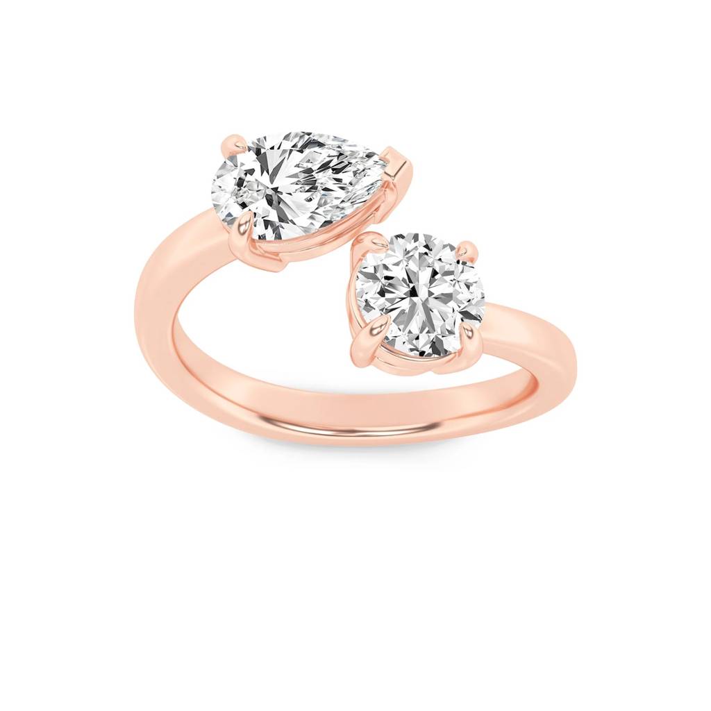Toi Et Moi  Round & Pear Lab-Grown Diamond Ring : ND-RNG-14R-1310-6