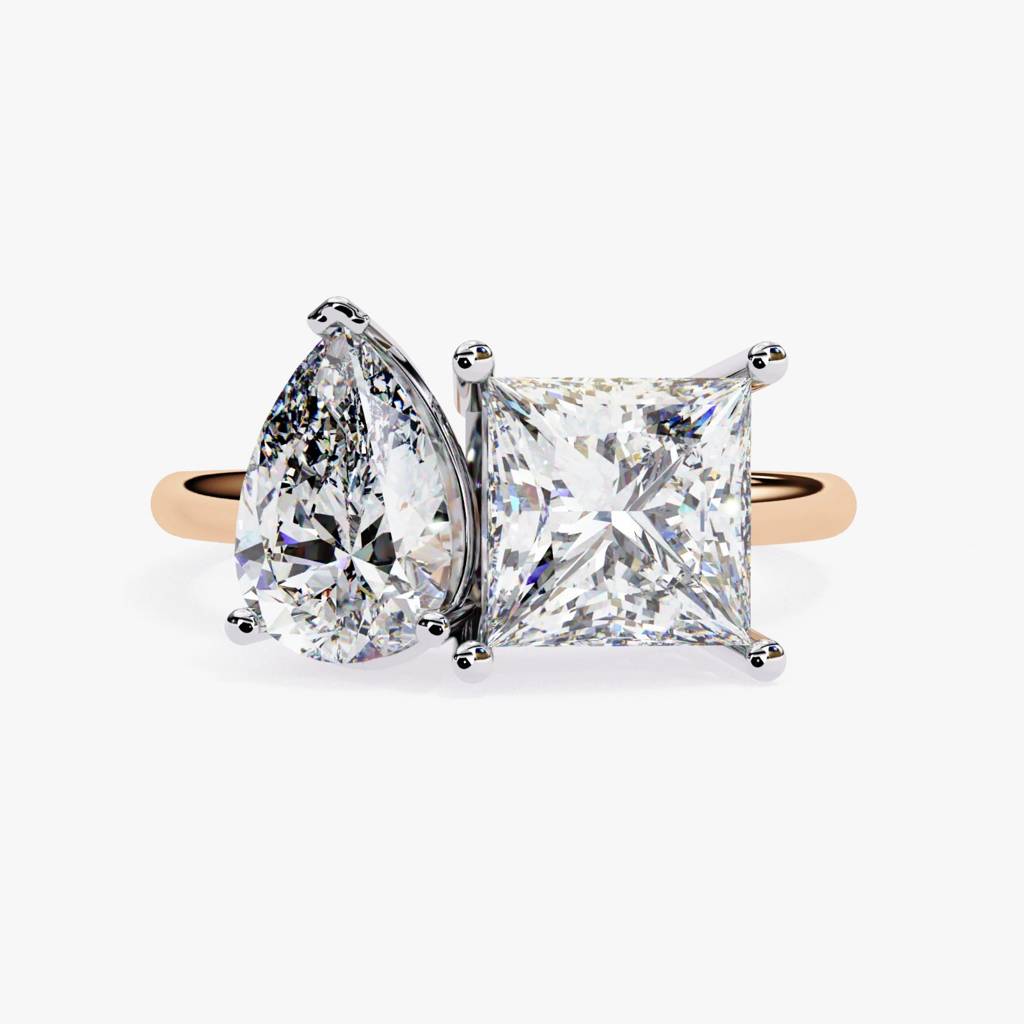 Toi-Et-Moi  Princess And Pear Diamond Ring : ND-RNG-14R-1340-6