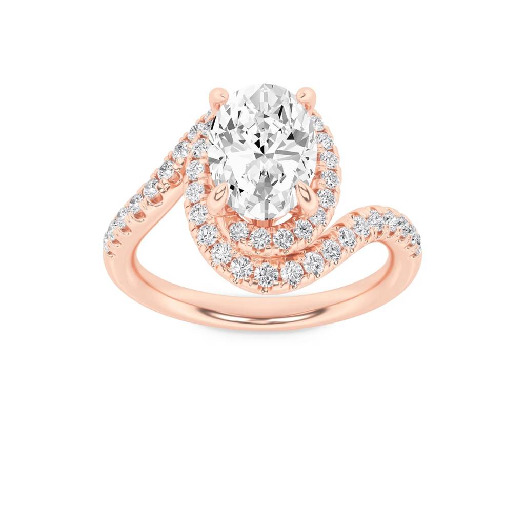 Amara  Oval Shape With Curvy Halo Band Lab-Grown Diamonds : ND-RNG-14R-908-6