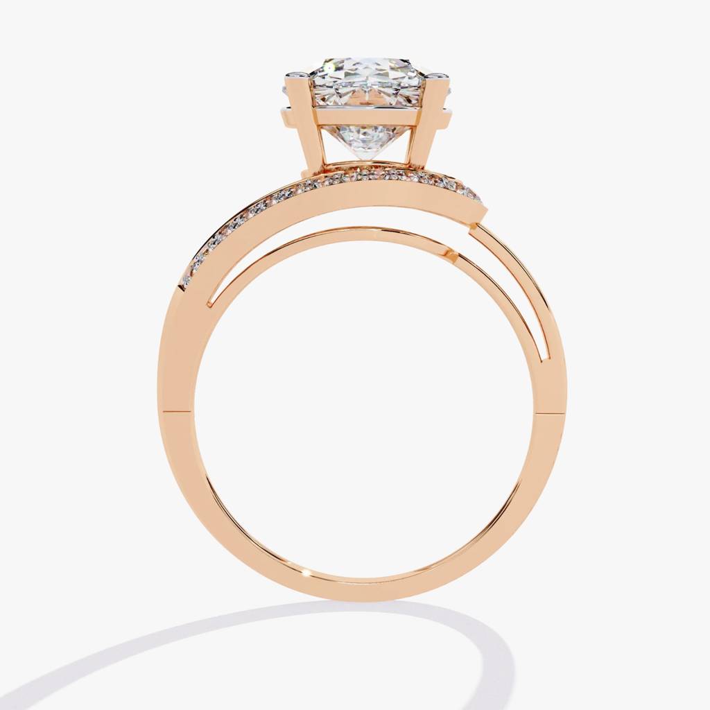 Amara  Oval-Shaped Diamond With Curvy Halo Band Ring : ND-RNG-14R-914-6