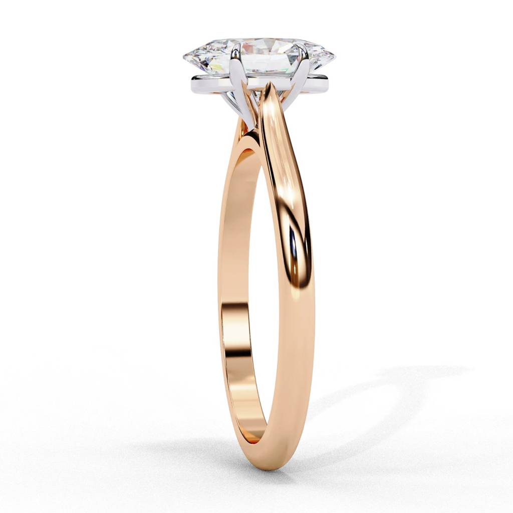 Amora  Classic Oval-Cut Diamond Ring With Plain Band : ND-RNG-14R-932-6