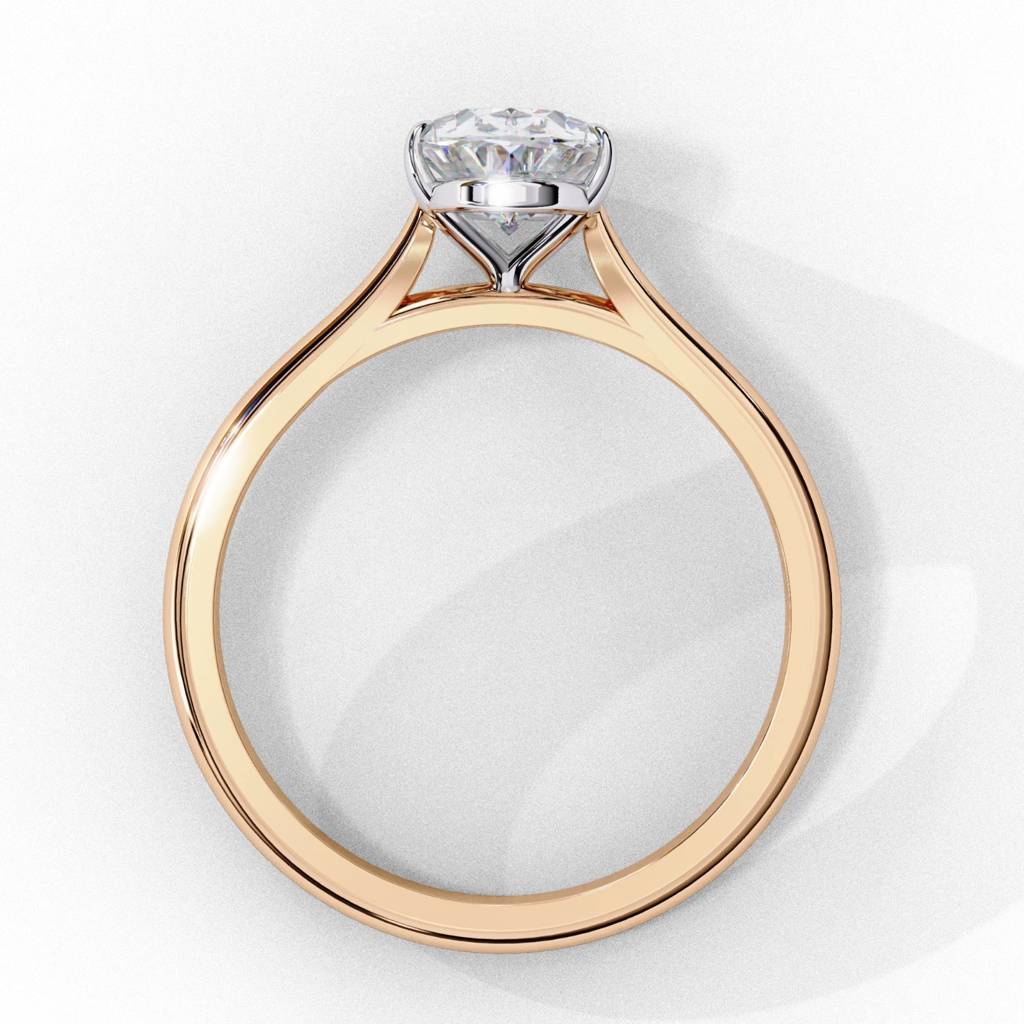 Amora  Classic Oval-Cut Diamond Ring With Plain Band : ND-RNG-14R-932-6