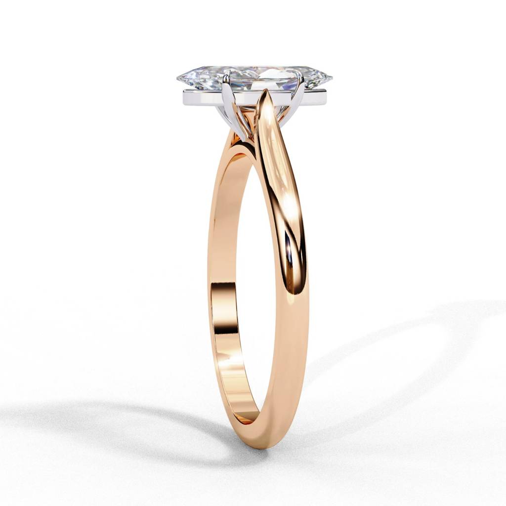 Amora  Marquise-Cut Diamond Ring With Sleek Plain Band : ND-RNG-14R-938-6