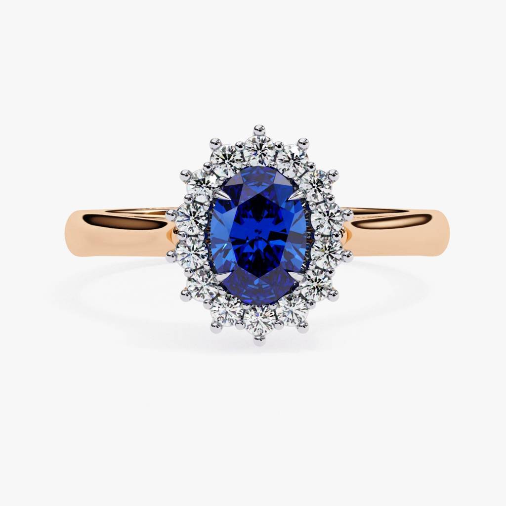 Blue Emerald Gemstone Ring With Diamond Accent Product : ND-RNG-14R-992-6
