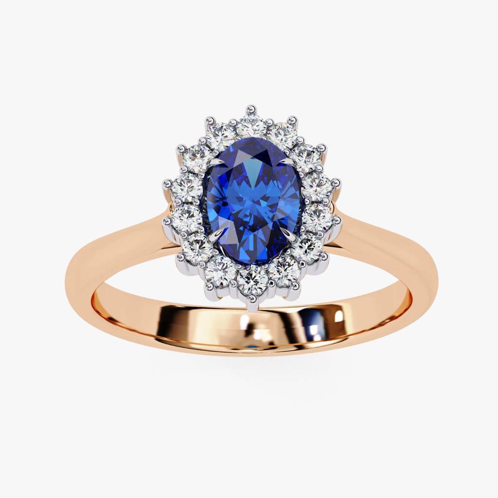 Blue Emerald Gemstone Ring With Diamond Accent Product : ND-RNG-14R-992-6
