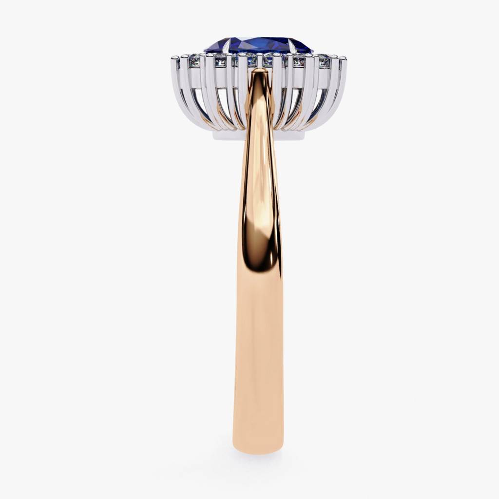 Blue Emerald Gemstone Ring With Diamond Accent Product : ND-RNG-14R-992-6