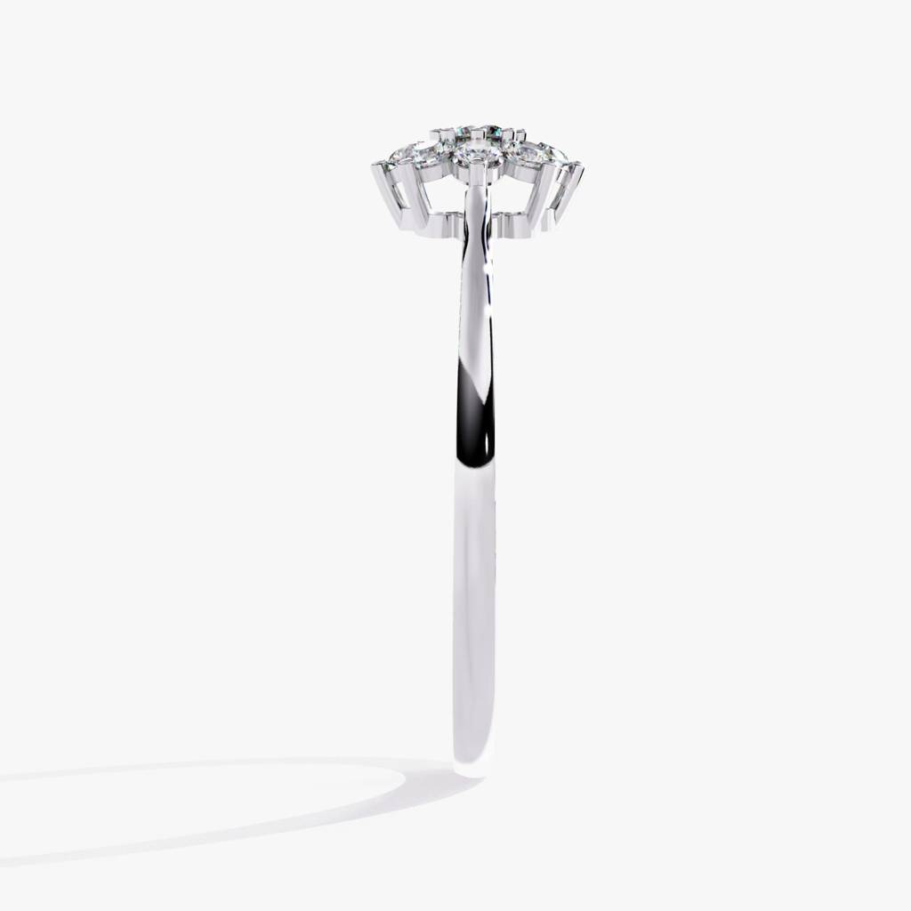 Flora  Elegant Round-Shaped Lab Grown Diamond Ring : ND-RNG-14W-1011-6