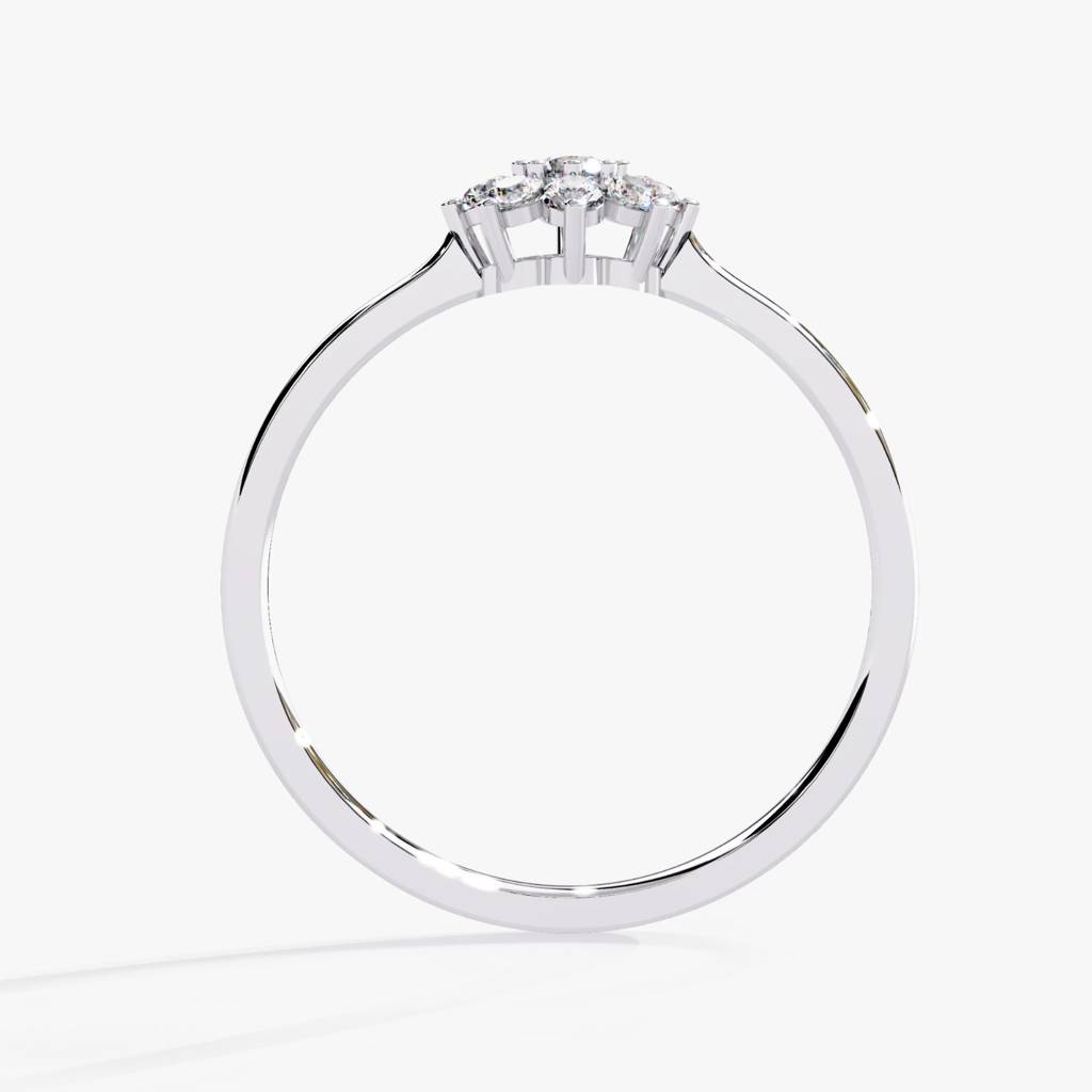 Flora  Elegant Round-Shaped Lab Grown Diamond Ring : ND-RNG-14W-1011-6