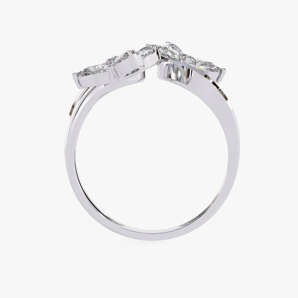 Flora  Pear And Round-Shaped Lab Grown Diamond Ring : ND-RNG-14W-1017-6