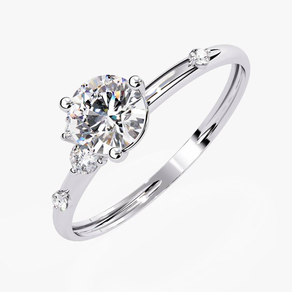 Flora  Round-Shaped Lab Grown Diamond Ring : ND-RNG-14W-1023-6