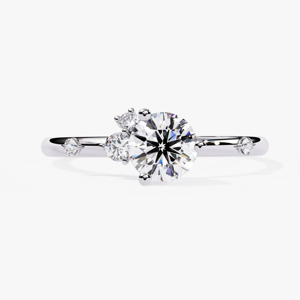 Flora  Round-Shaped Lab Grown Diamond Ring : ND-RNG-14W-1023-6