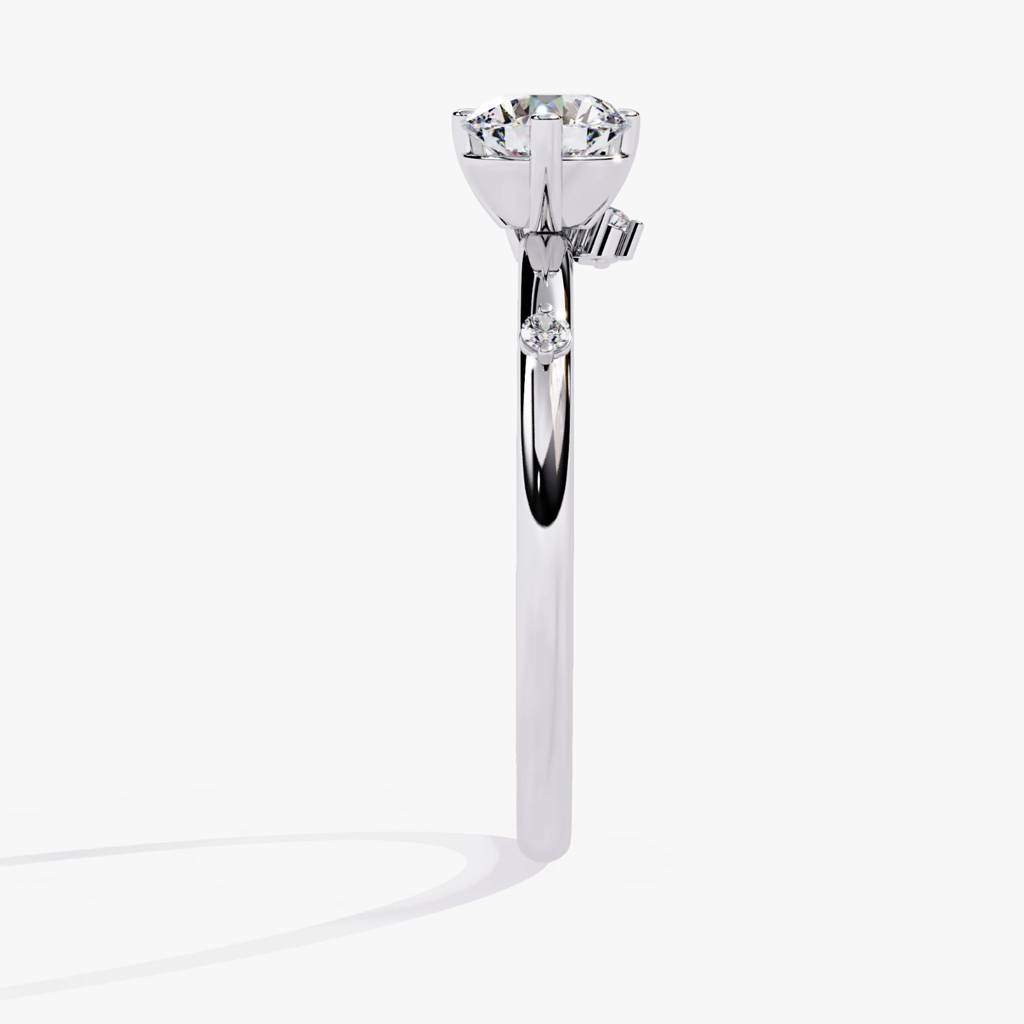 Flora  Round-Shaped Lab Grown Diamond Ring : ND-RNG-14W-1023-6
