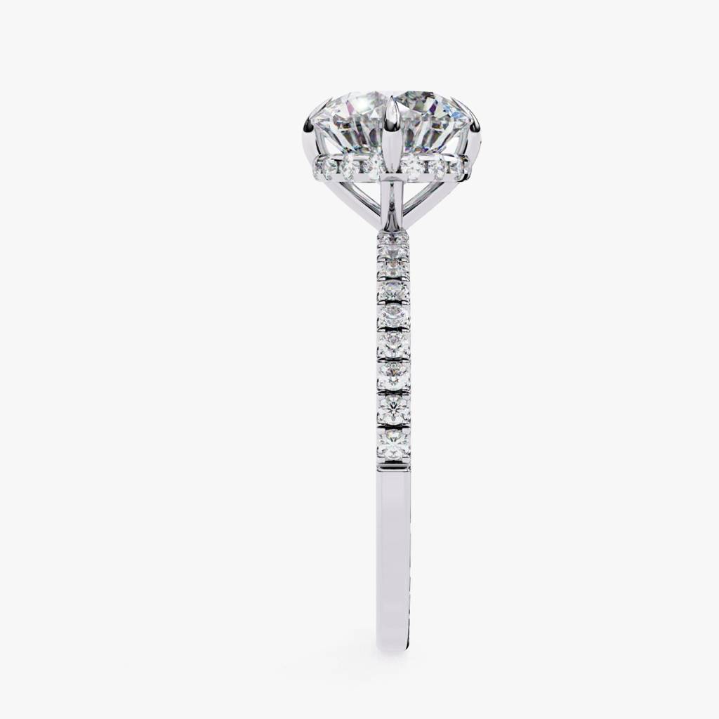 Mira  Classic Round Diamond Hidden Halo Ring : ND-RNG-14W-1047-6