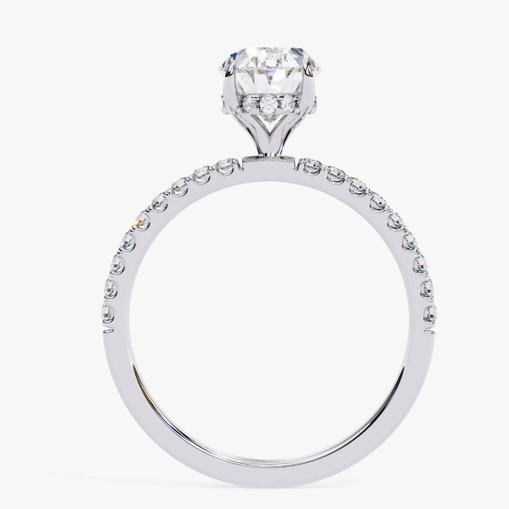 Mira  Oval-Cut Diamond Ring With Hidden Halo And Diamond-Embellished Band : ND-RNG-14W-1071-6