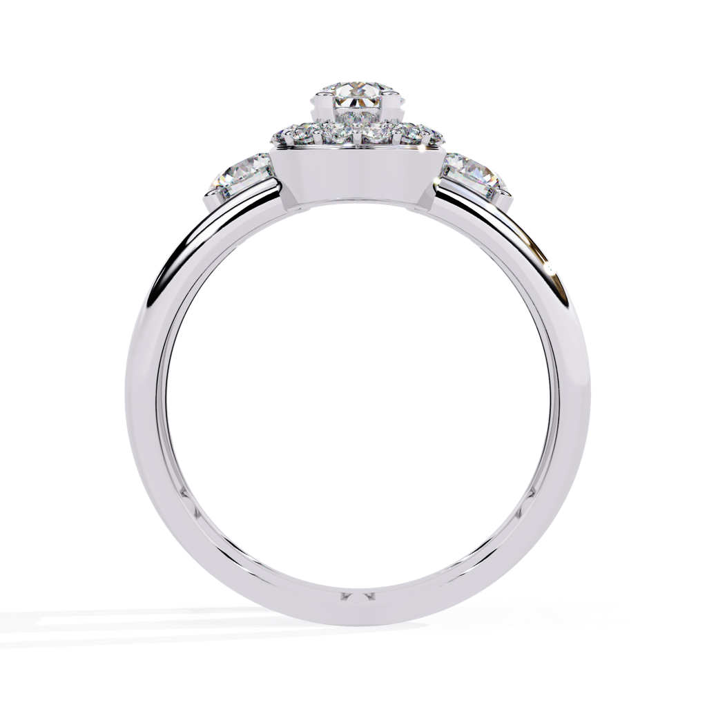 Mira  Pear And Round-Shaped Lab Grown Diamond Ring : ND-RNG-14W-1077-6