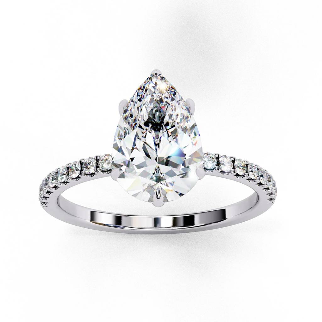 Mira  Pear With Hidden Halo Lab-Grown Diamond Ring : ND-RNG-14W-1083-6