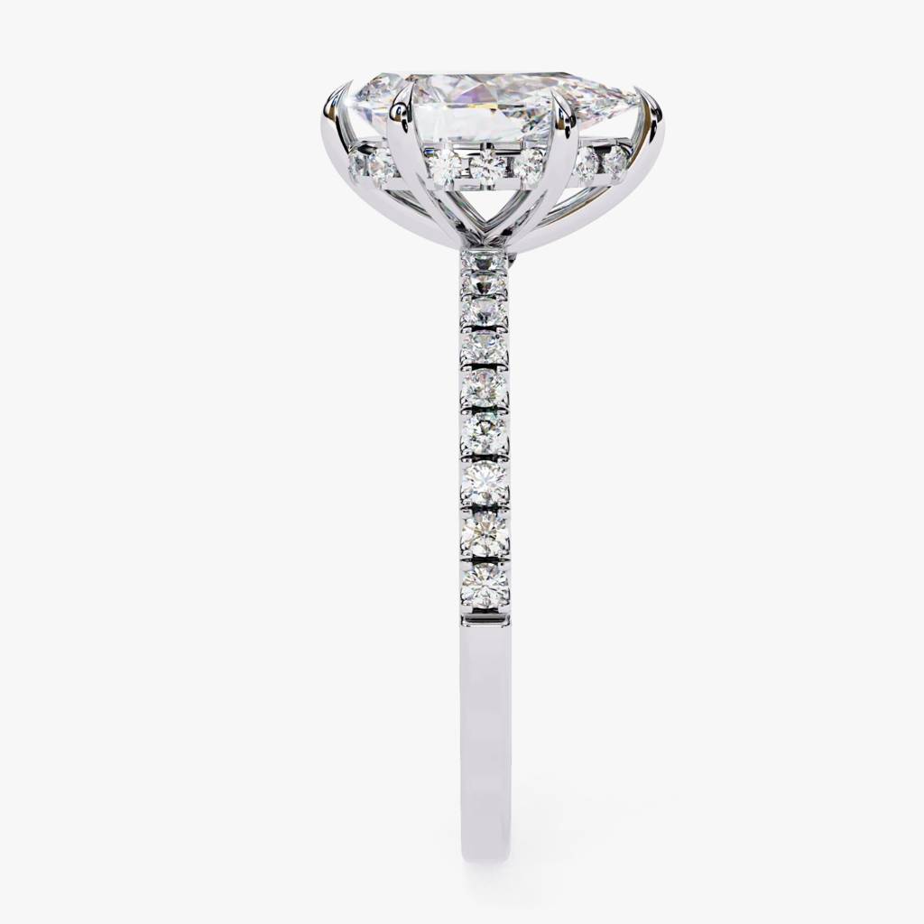 Mira  Pear With Hidden Halo Lab-Grown Diamond Ring : ND-RNG-14W-1083-6