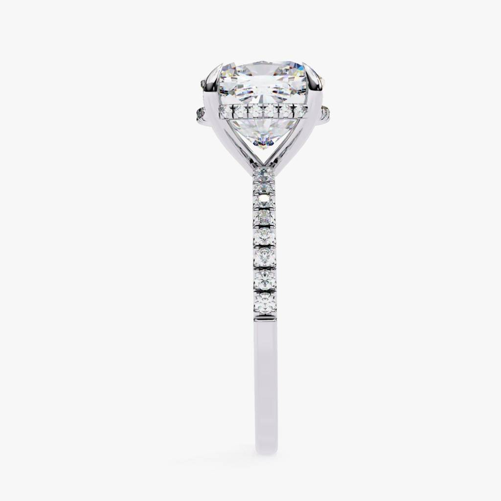 Mira  Trendsetting Cushion-Cut Diamond With Hidden Halo Ring : ND-RNG-14W-1095-6