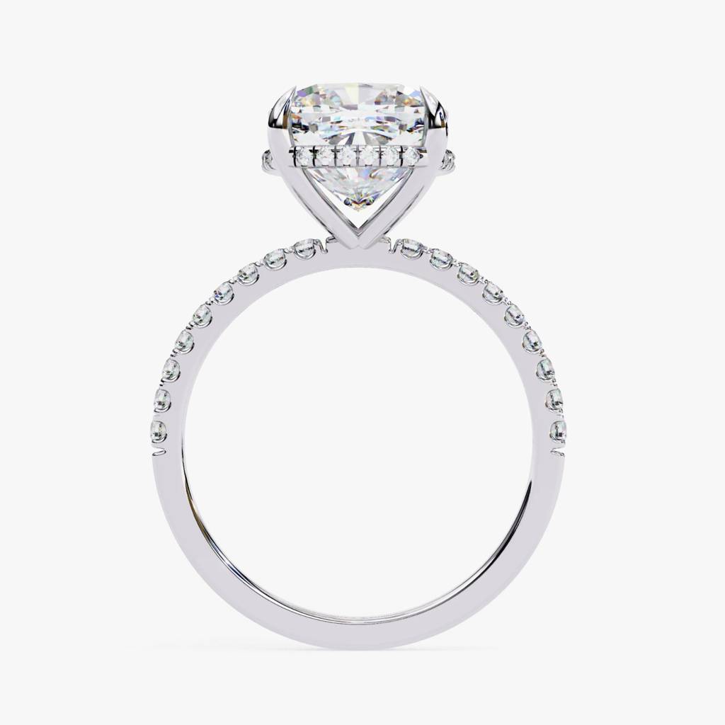 Mira  Trendsetting Cushion-Cut Diamond With Hidden Halo Ring : ND-RNG-14W-1095-6