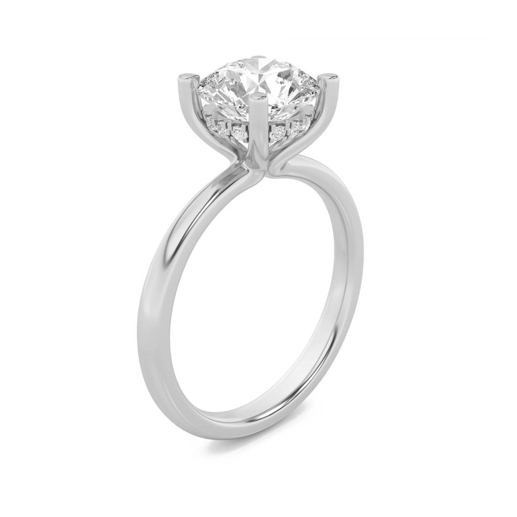 Mirage Round Diamond With Hidden Halo Lab-Grown Diamond Ring : ND-RNG-14W-1113-6