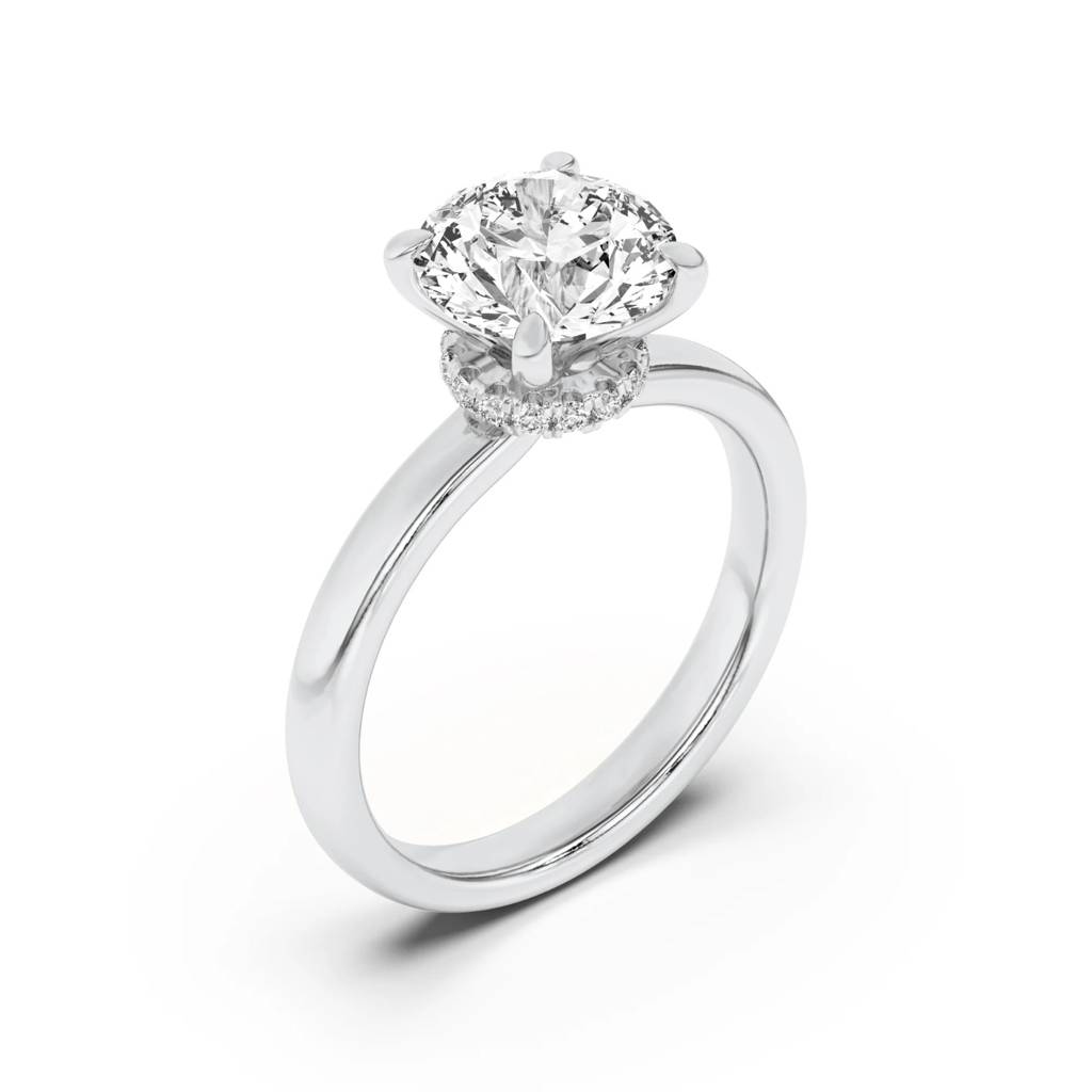 Mirage  Round With Hidden Halo Lab-Grown Diamond Ring : ND-RNG-14W-1119-6