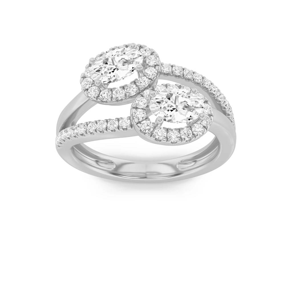 Toi Et Moi  Oval & Oval Lab-Grown Diamond Ring : ND-RNG-14W-1293-6