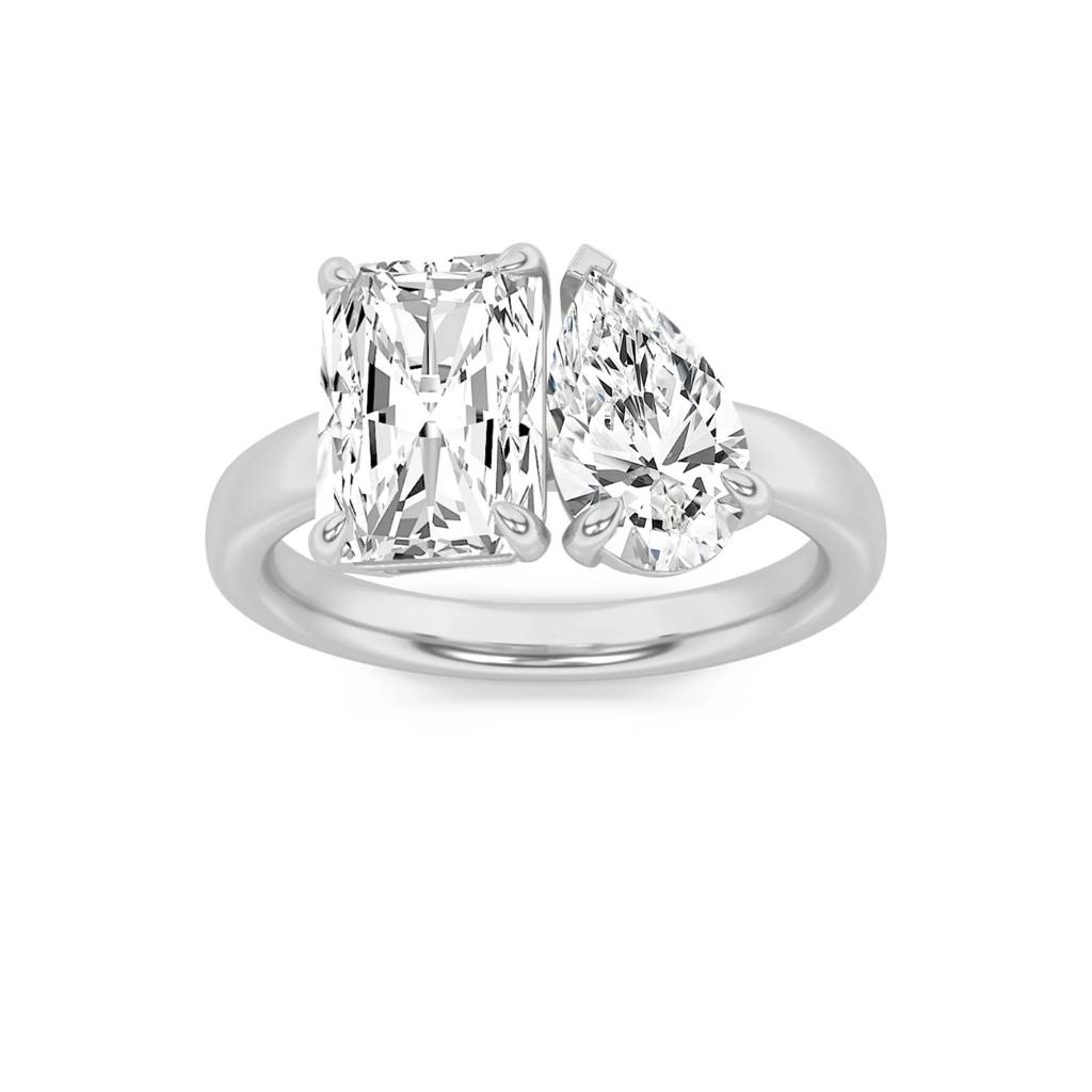 Toi Et Moi  Radiant & Pear Lab-Grown Diamond Ring : ND-RNG-14W-1305-6