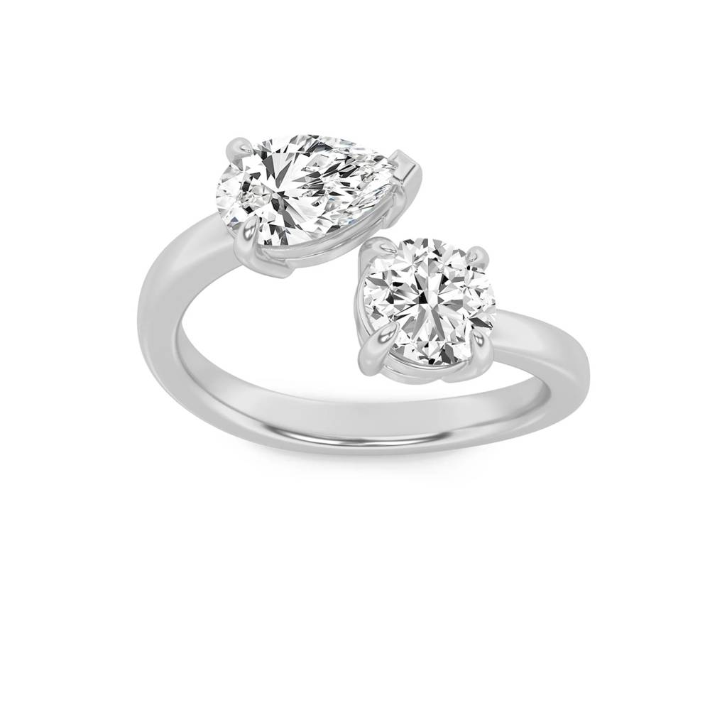 Toi Et Moi  Round & Pear Lab-Grown Diamond Ring : ND-RNG-14W-1311-6