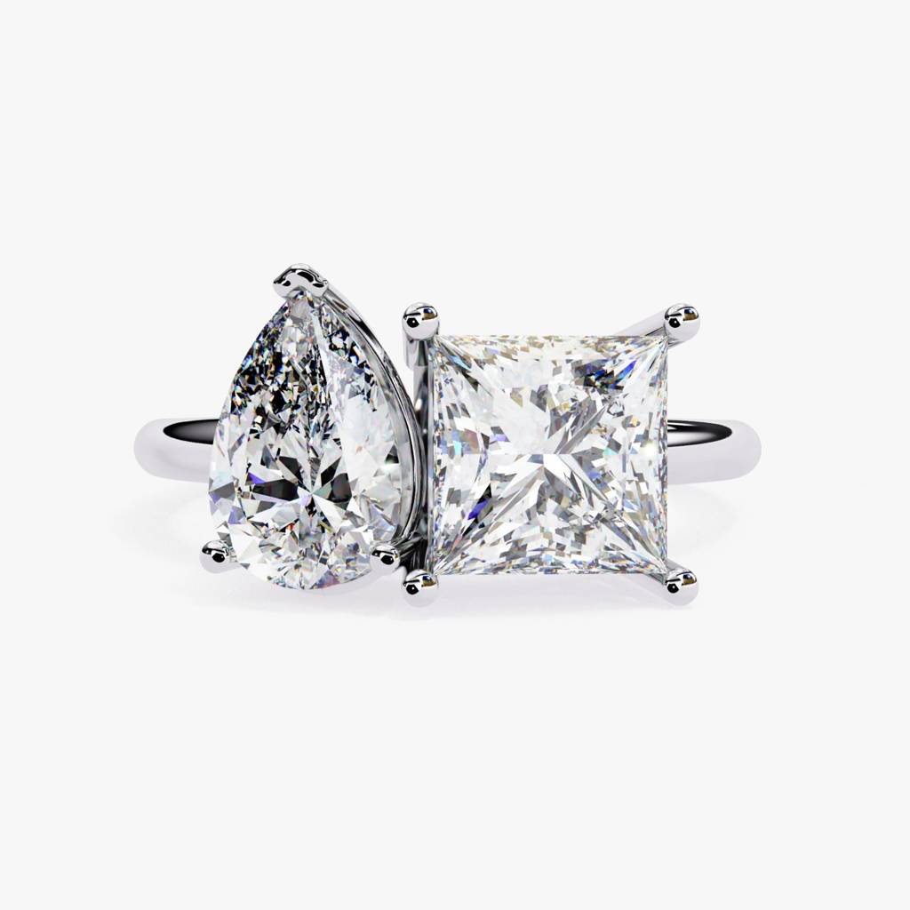Toi-Et-Moi Princess And Pear Diamond Ring