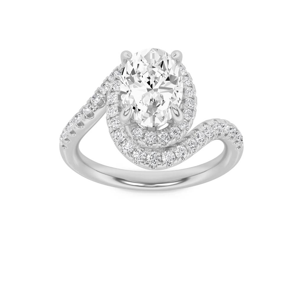 Amara  Oval Shape With Curvy Halo Band Lab-Grown Diamonds : ND-RNG-14W-909-6