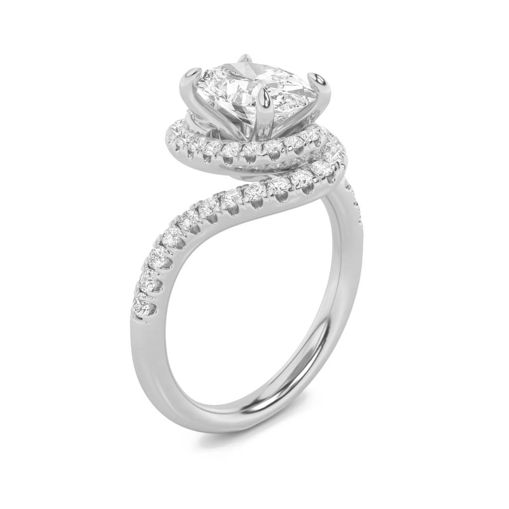 Amara  Oval Shape With Curvy Halo Band Lab-Grown Diamonds : ND-RNG-14W-909-6