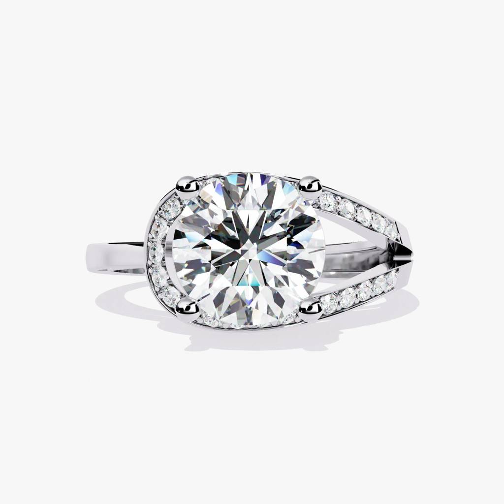 Amara  Oval-Shaped Diamond With Curvy Halo Band Ring : ND-RNG-14W-915-6