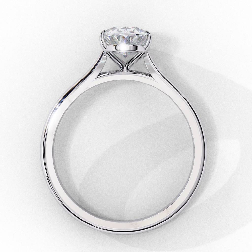 Amora  Classic Oval-Cut Diamond Ring With Plain Band : ND-RNG-14W-933-6