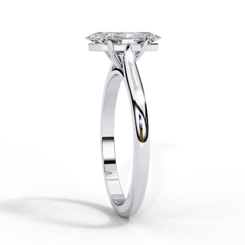 Amora  Marquise-Cut Diamond Ring With Sleek Plain Band : ND-RNG-14W-939-6
