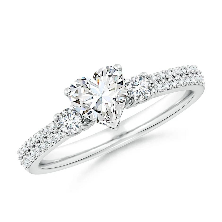 Aria  Heart & Round Trio Lab-Grown Diamond Ring : ND-RNG-14W-945-6