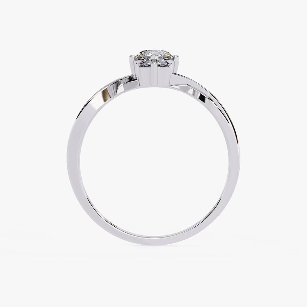 Aria  Round-Shaped Trio Lab Grown Diamond Ring : ND-RNG-14W-963-6