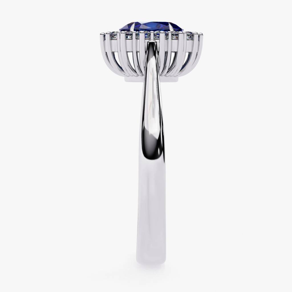 Blue Emerald Gemstone Ring With Diamond Accent Product : ND-RNG-14W-993-6