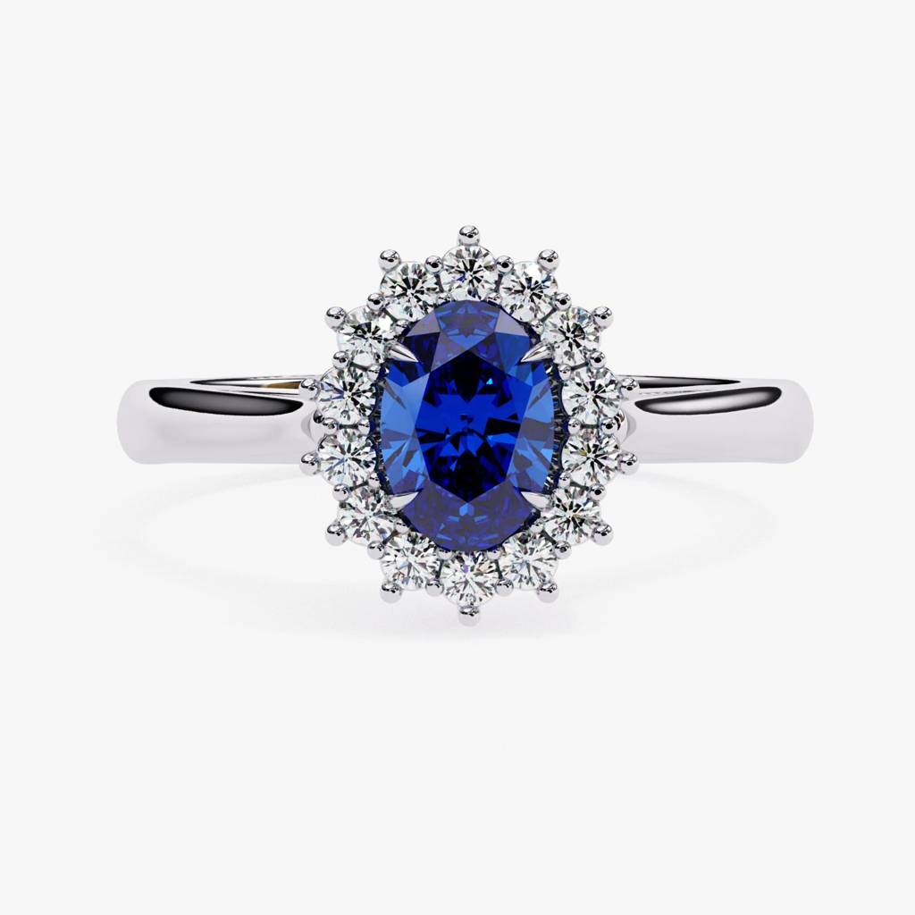 Blue Emerald Gemstone Ring With Diamond Accent Product : ND-RNG-14W-993-6