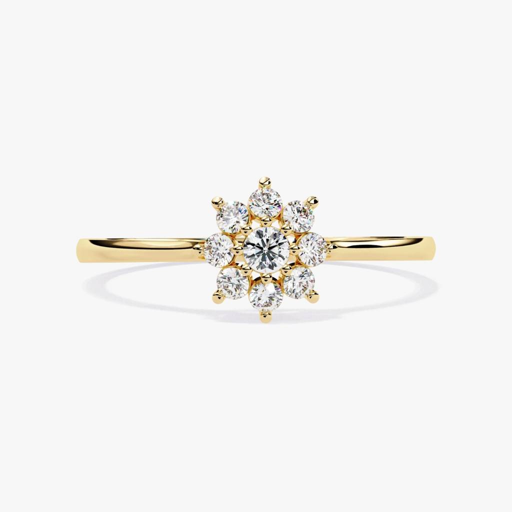 Flora  Elegant Round-Shaped Lab Grown Diamond Ring : ND-RNG-14Y-1009-6