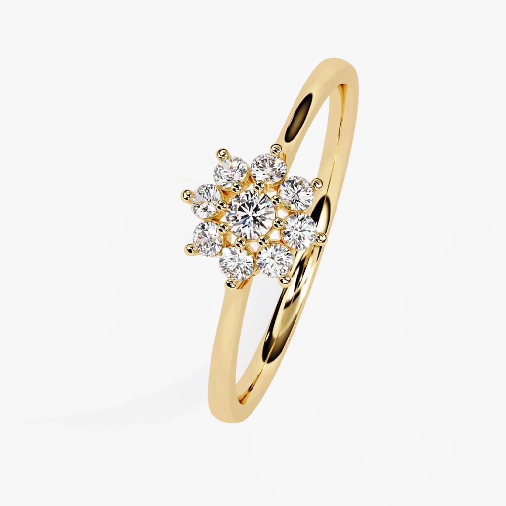 Flora  Elegant Round-Shaped Lab Grown Diamond Ring : ND-RNG-14Y-1009-6