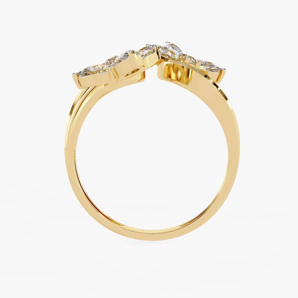 Flora  Pear And Round-Shaped Lab Grown Diamond Ring : ND-RNG-14Y-1015-6