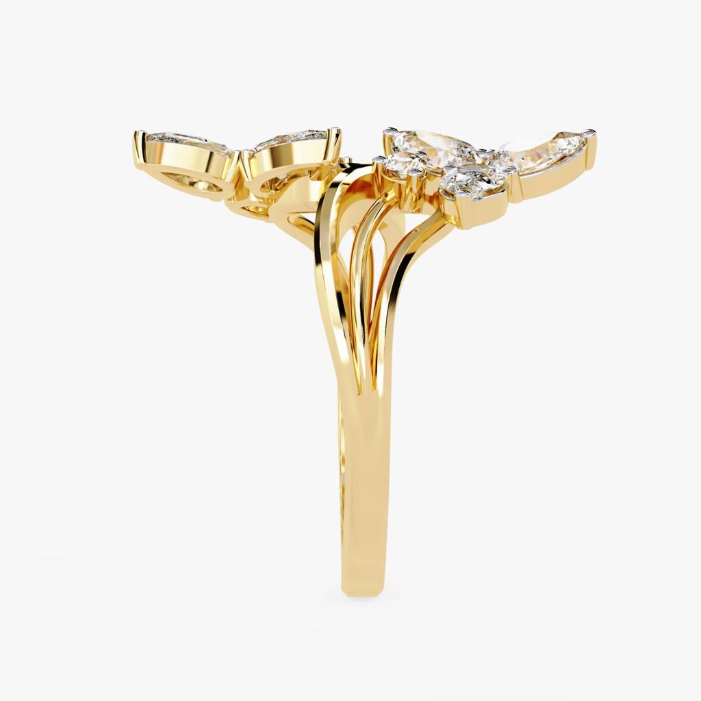 Flora  Pear And Round-Shaped Lab Grown Diamond Ring : ND-RNG-14Y-1015-6